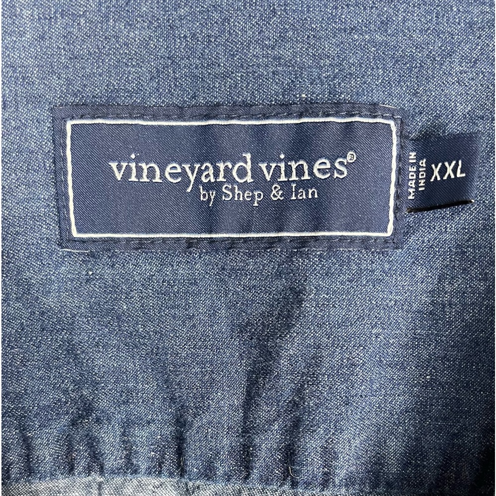 Vineyard Vines long sleeve cotton Denim Jean chambray button-down shirt Men’s - Picture 4 of 7